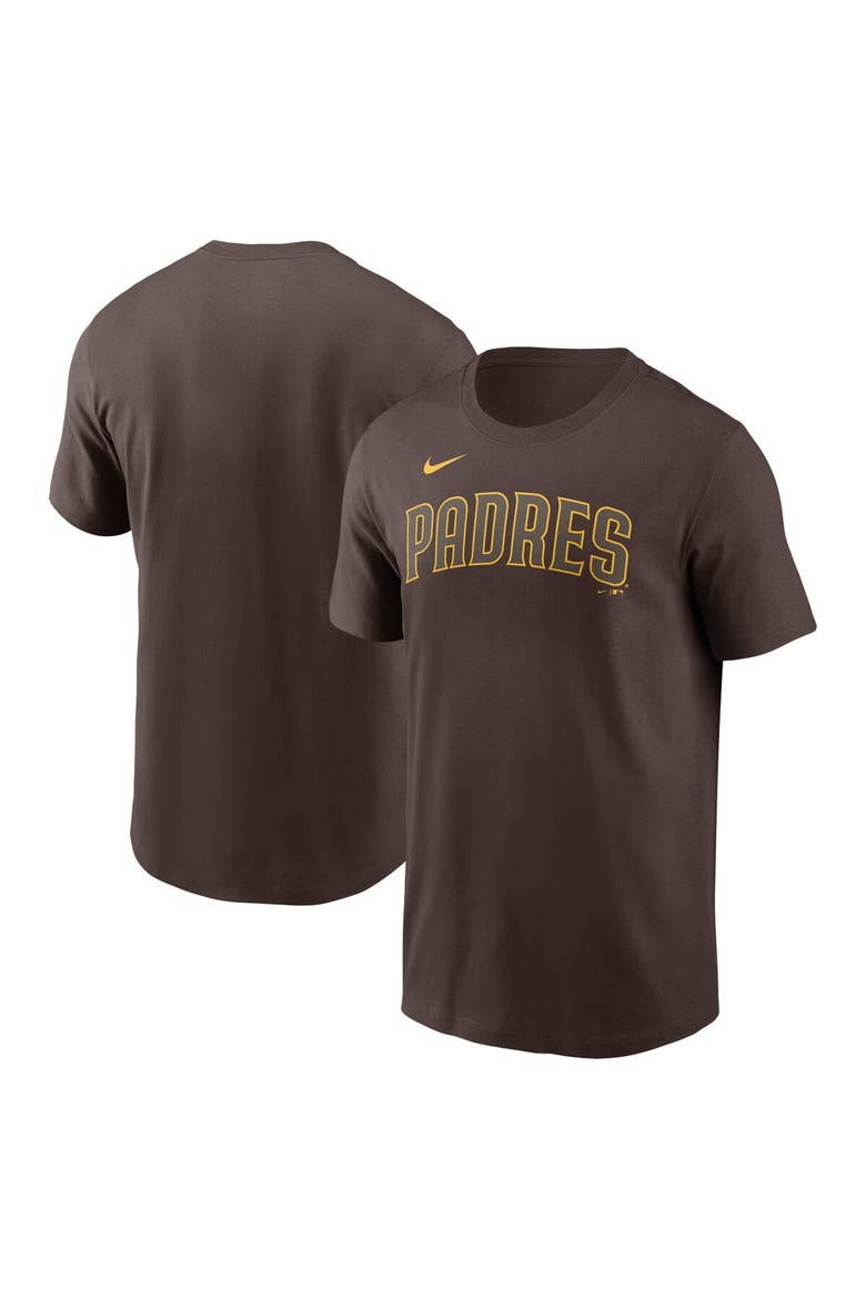 Men's Nike Brown San Diego Padres Fuse Wordmark T-Shirt, Alternate, color, Brown