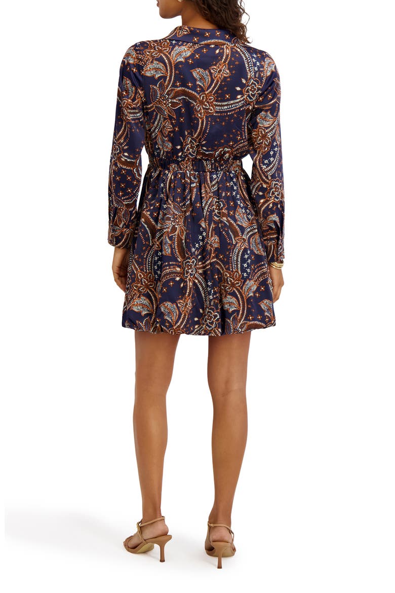 Print Satin Chermuse Minidress, Alternate, color, NAVY/ MULTI