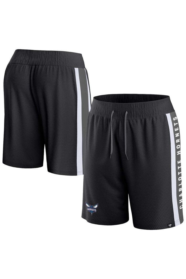 Men's Fanatics Branded Black Charlotte Hornets Referee Iconic Mesh Shorts, Main, color, Black