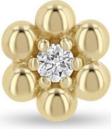 Zoë Chicco 14K Yellow Gold Diamond Beaded Flower Single Stud Earring