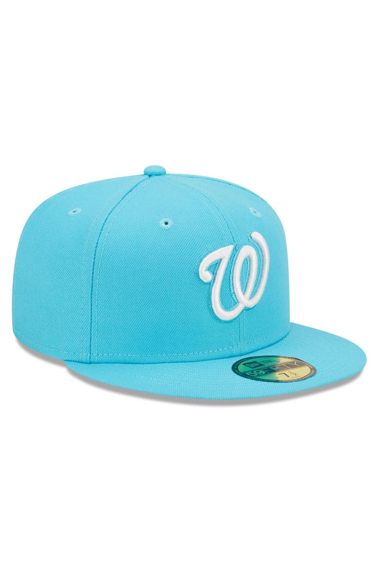 Men's New Era Blue Washington Nationals Vice Highlighter Logo 59FIFTY Fitted Hat, Alternate, color, Blue