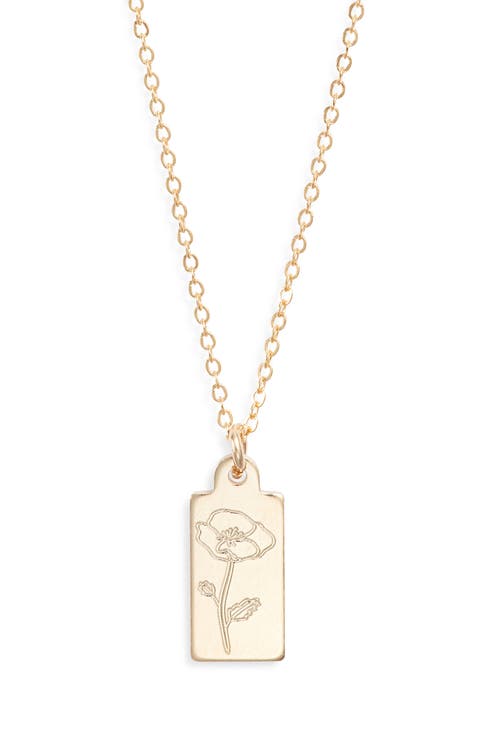Tawney Birth Flower Pendant Necklace