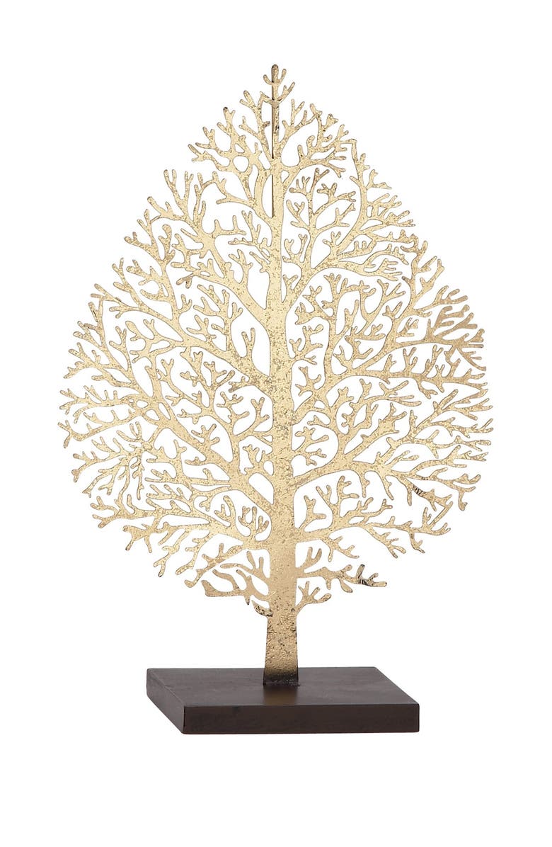 SONOMA SAGE HOME Goldtone Metal Leaf Sculpture, Alternate, color, Gold