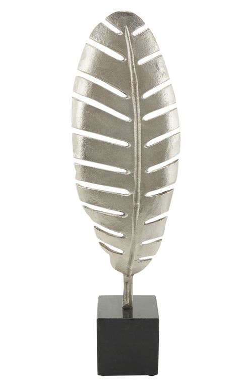 Uma Contemporary Leaf Statue In Silver