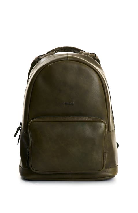 Smooth Leather Backpack with Vintage Effect