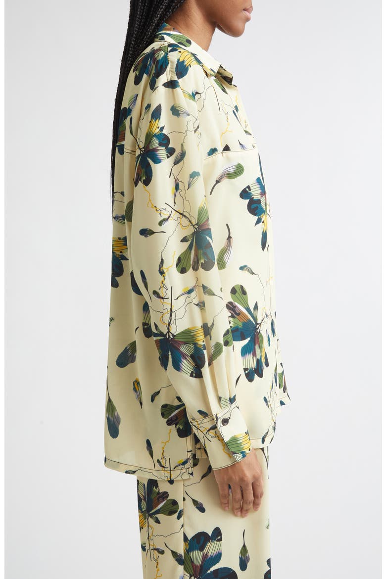 Azara Button-Up Crepe Shirt, Alternate, color, BLS PRINT
