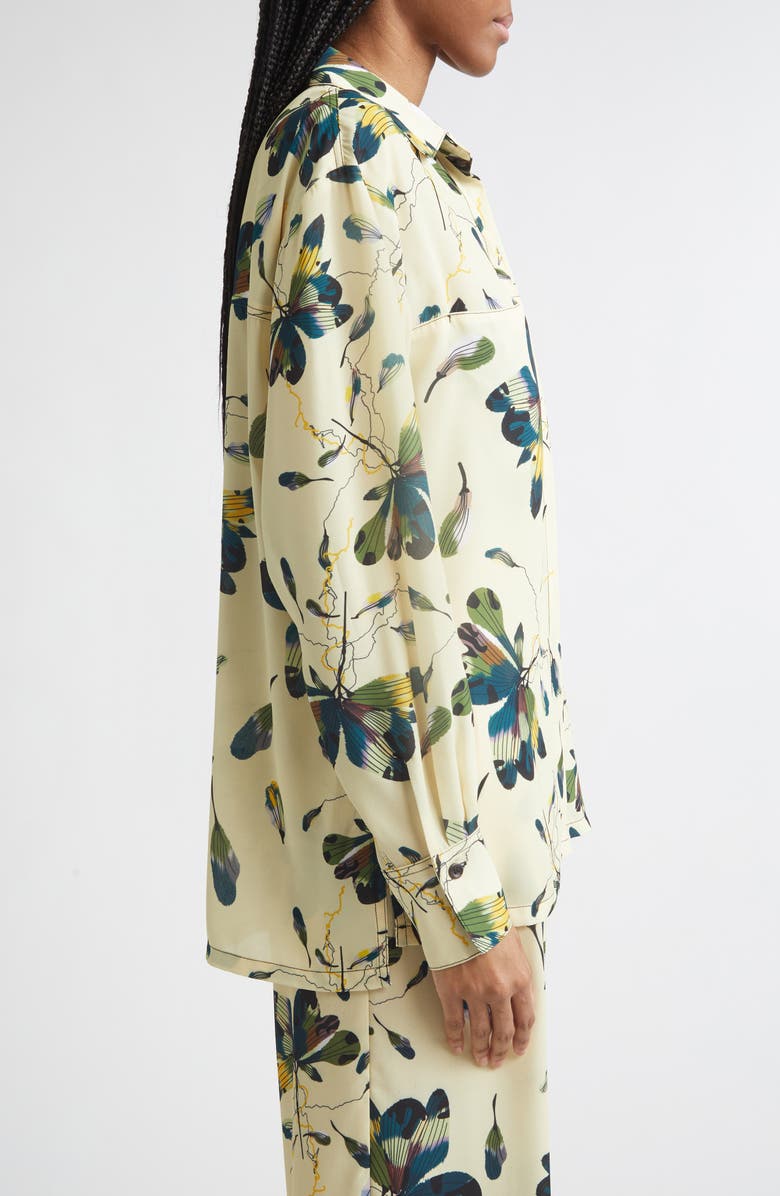 ISRAELLA KOBLA Azara Button-Up Crepe Shirt, Alternate, color, Bls Print