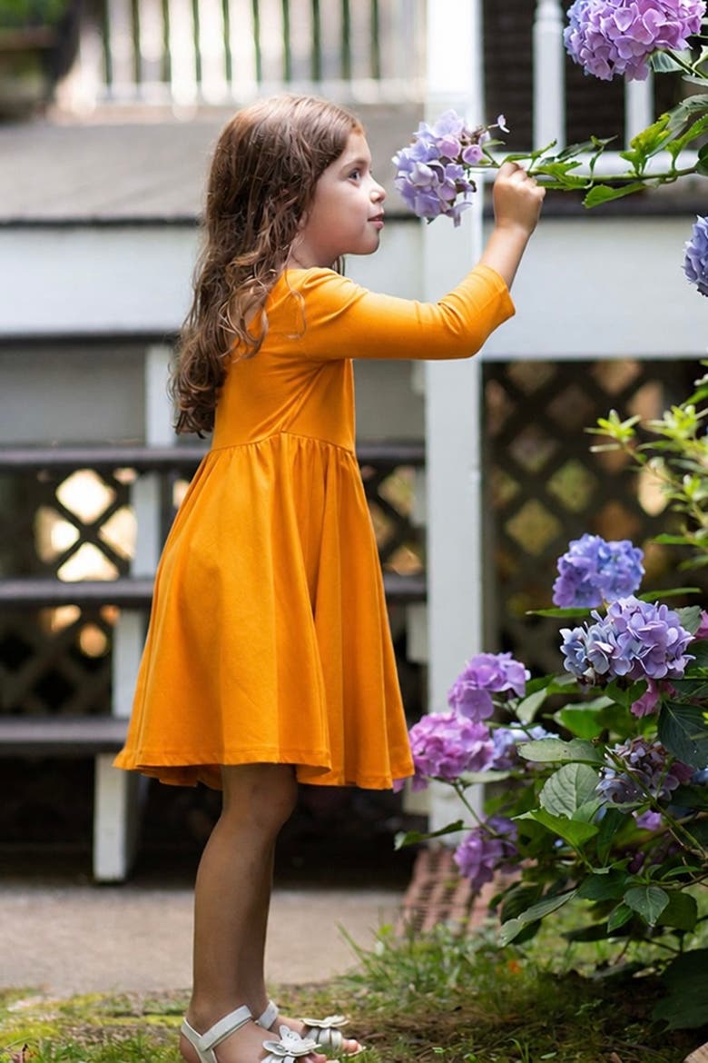 Girls Solid Twirly Dress, Alternate, color, Yellow