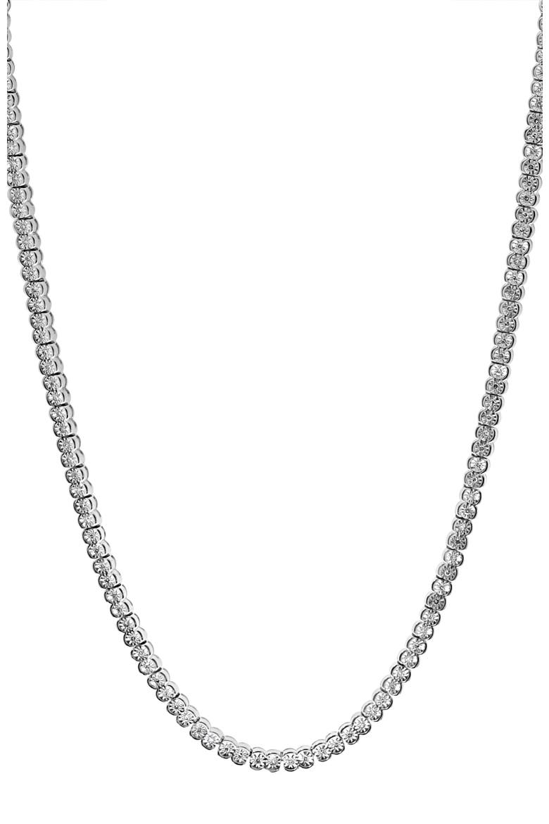 Sterling Silver 1.28 Carat Diamond Tennis Necklace, Main, color, Sterling Silver