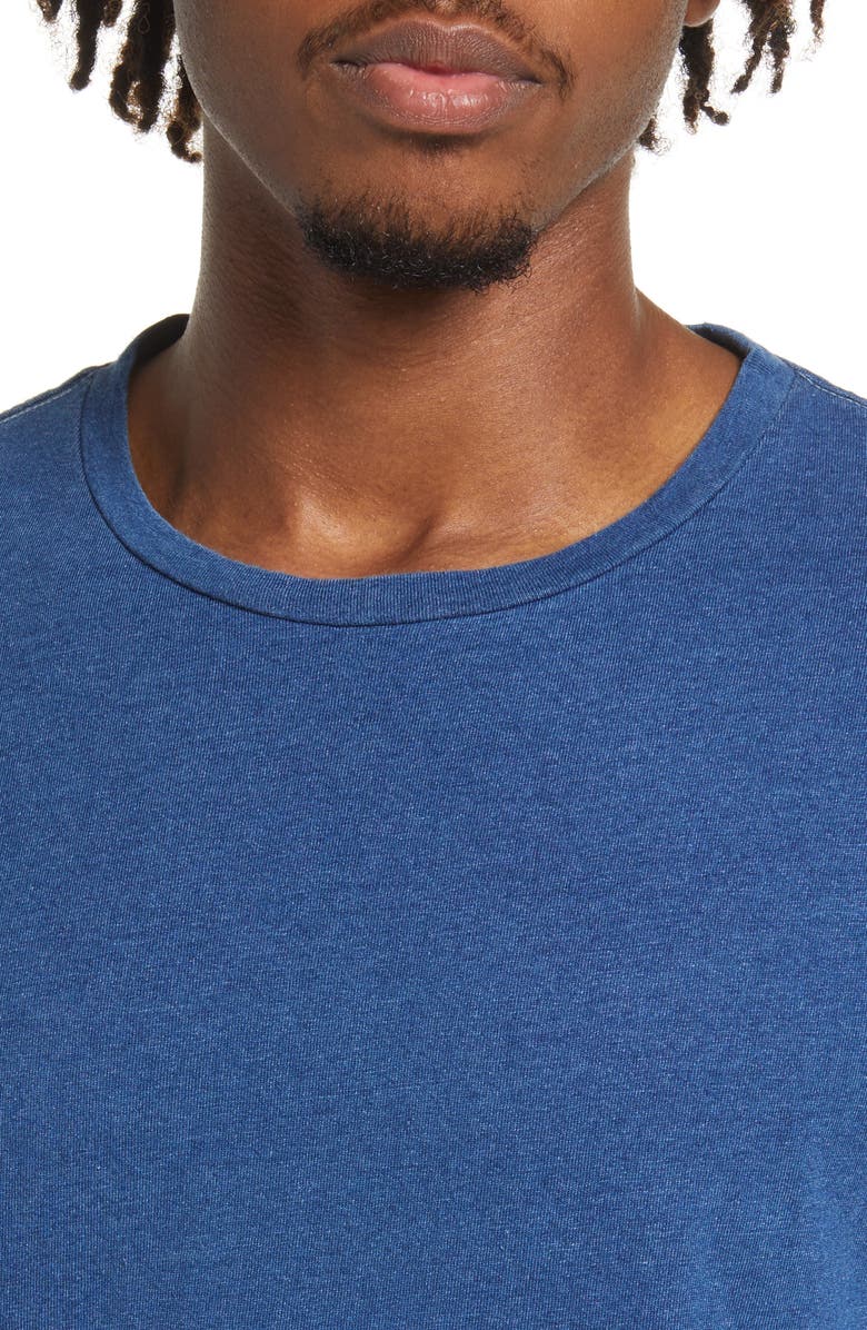 HIROSHI KATO The Stamp Dark Indigo Crewneck T-Shirt, Alternate, color, Dark Indigo