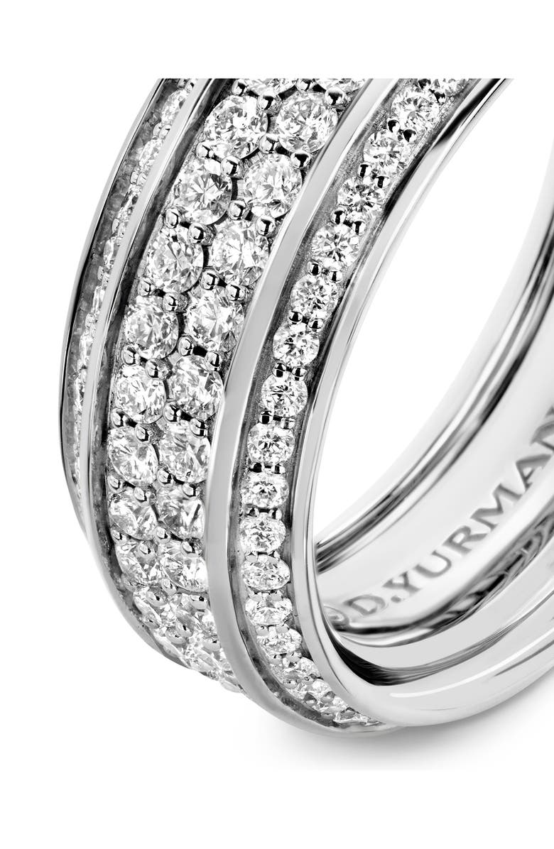 David Yurman Beveled Pave Diamond Band Ring, Alternate, color, White Gold/ Diamond