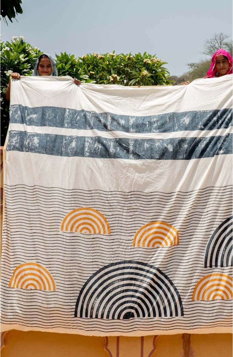 CQC LA Spiral Sunset Duvet - with 2 shams, Alternate, color, White, Yellow, Blue