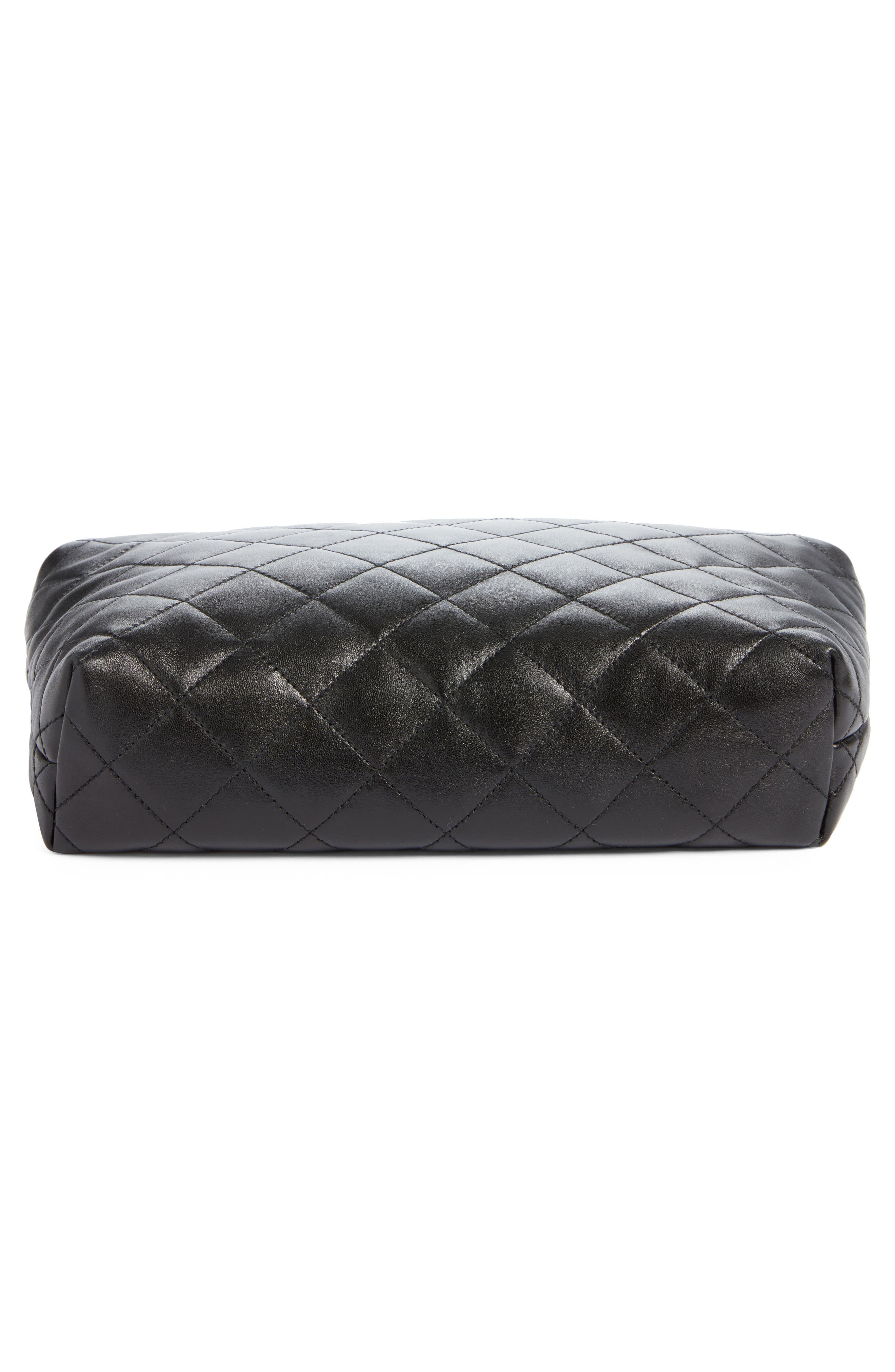 Large Cassandre Leather Cosmetics Bag, Alternate, color, NOIR