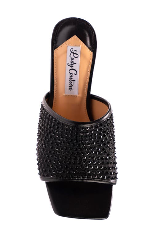 Lady Couture Rhinestone Slide Sandal In Black