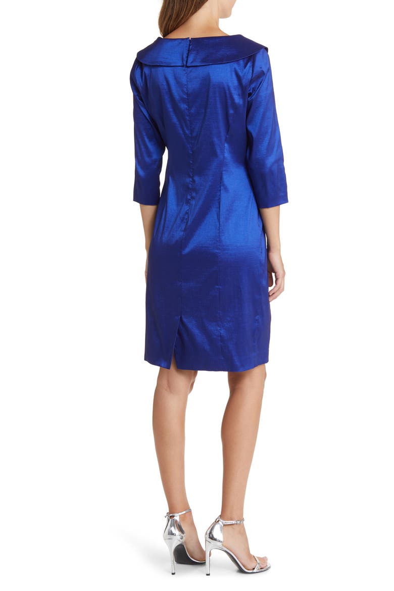 Taffeta Sheath Cocktail Dress, Alternate, color, ROYAL