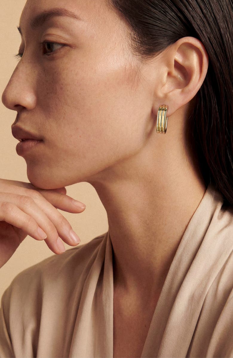 st. Moran Emma Fluted Oval Hoop Earrings, Alternate, color, Gold