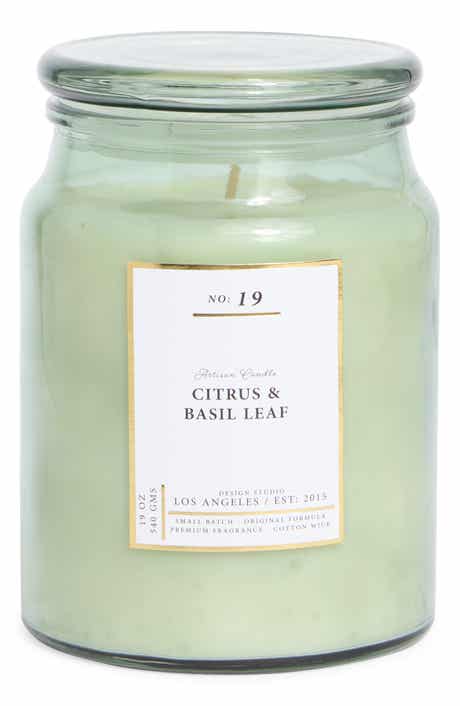 PORTOFINO CANDLES Citrus & Basil Leaf Apothecary Artisan Jar Candle