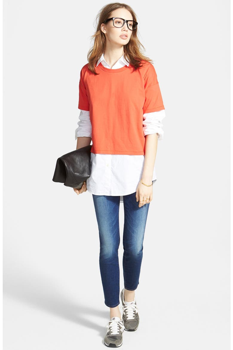 Oversize Button Front Shirt, Alternate, color, OPTIC WHITE