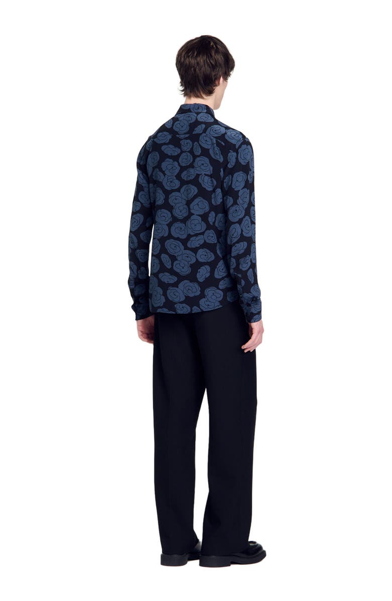 SANDRO Camellia motif shirt, Alternate, color, 