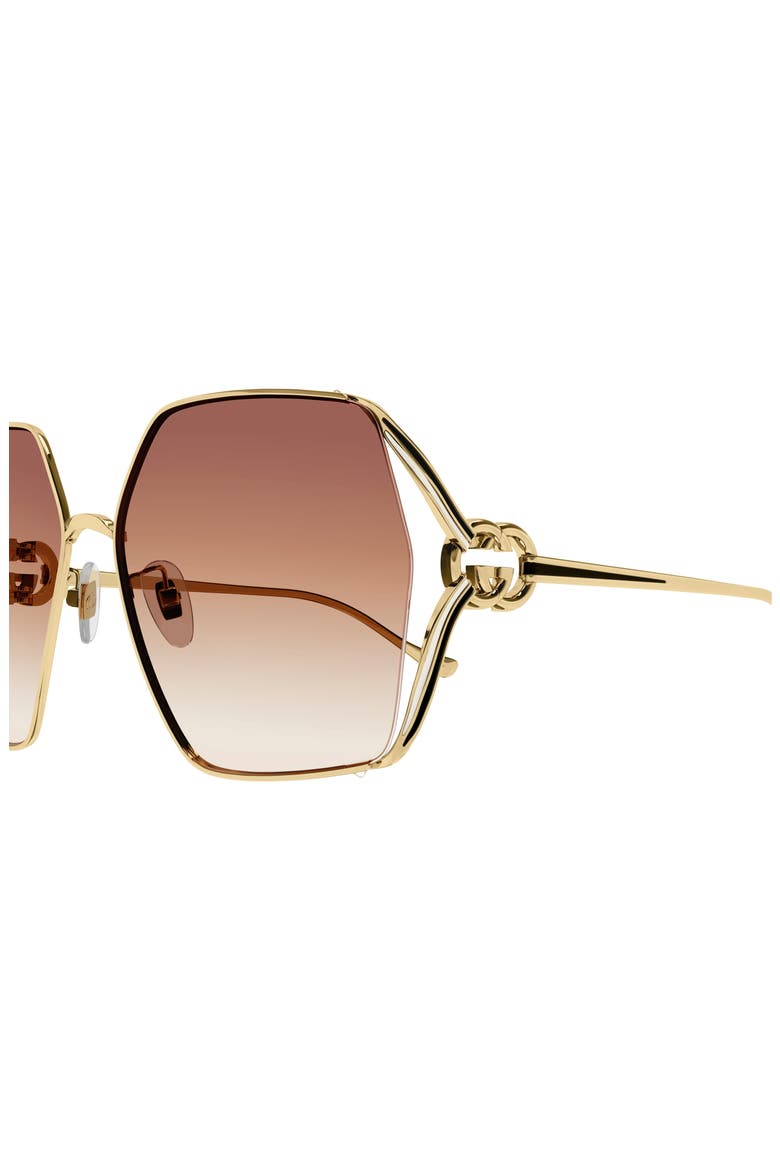 64mm Gradient Oversize Square Sunglasses, Alternate, color, GOLD YELLOW