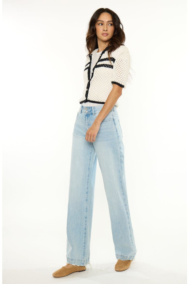 Beth Essentials High Rise Wide Flare Jeans, Alternate, color, Light Wash