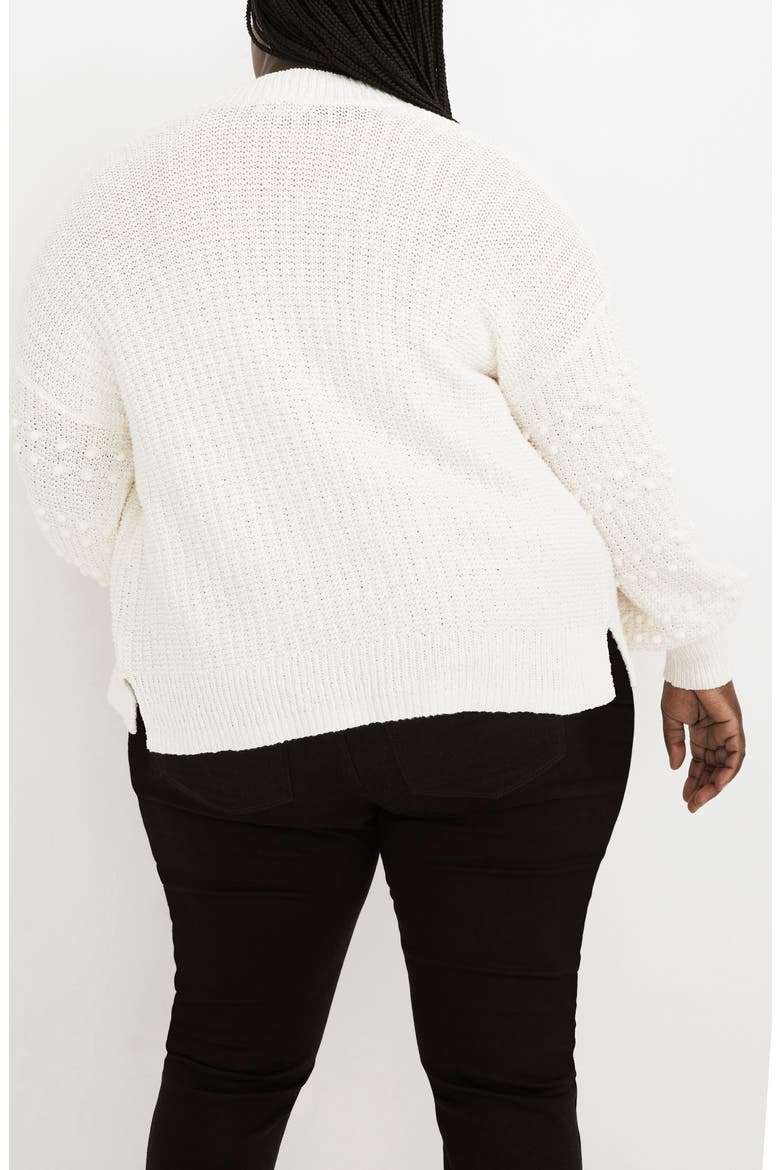 Bobble Cardigan Sweater, Alternate, color, LIGHTHOUSE