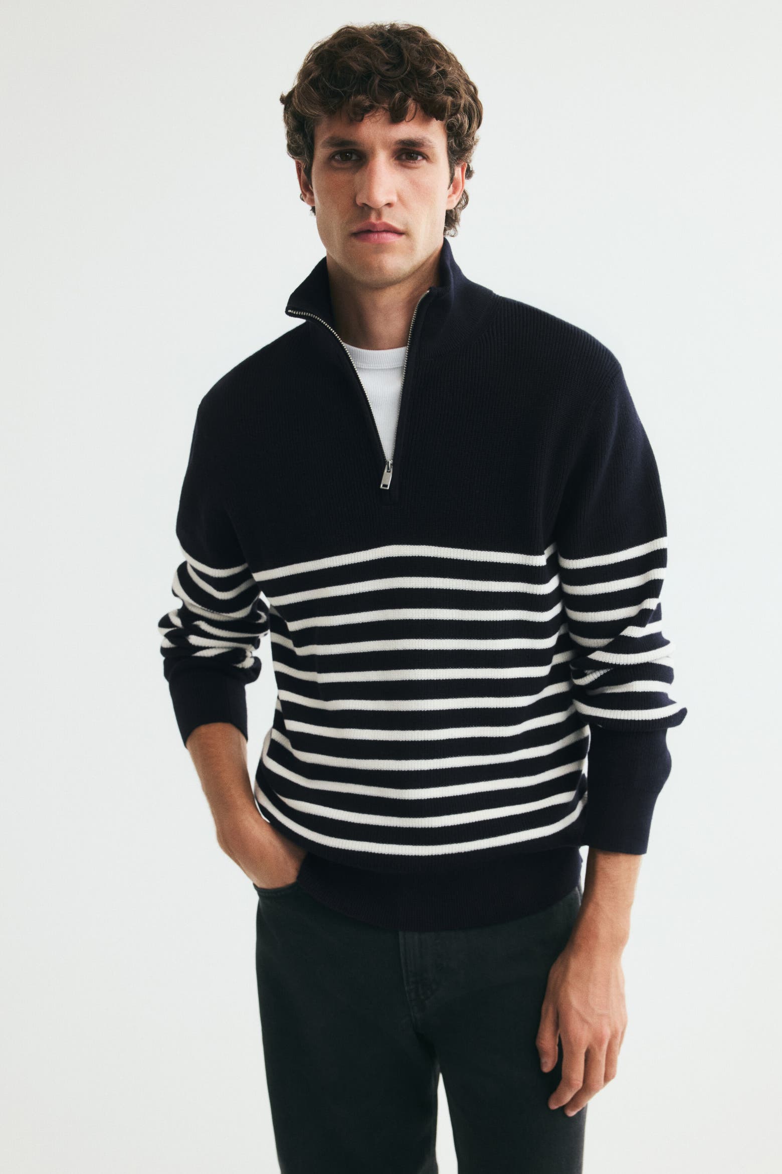 Mart Zip Code H&M Regular-fit Half-zip Sweater (Men) | Nordstrom