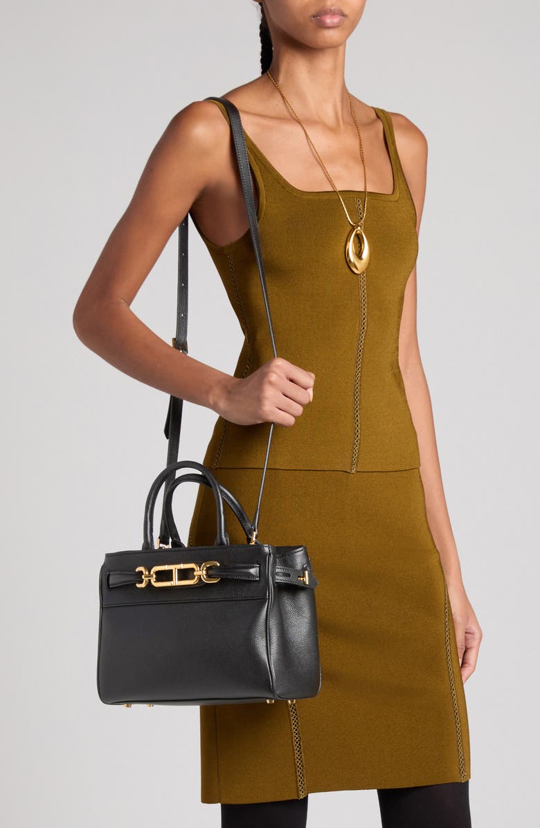 TOM FORD Small Leather Tote, Alternate, color,