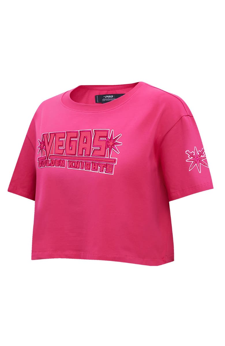 PRO STANDARD Women's Pro Standard Vegas Golden Knights Triple Pink Cropped Boxy T-Shirt, Alternate, color, Pink