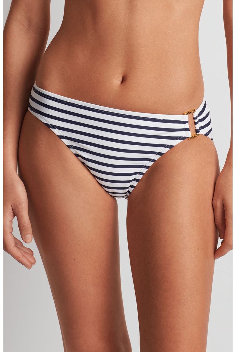 Stripe Ring Bikini Bottoms, Main, color, NAVY WHITE