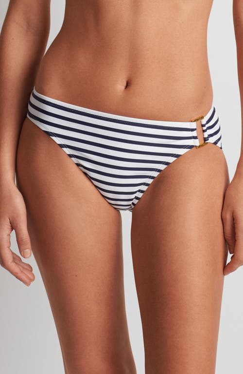 Ralph Lauren Womens Striped V Neck Bikini Top Ring Hipster Bikini Bottoms