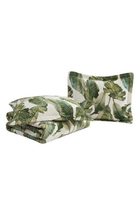 Fiesta Palms Cotton Quilt & Sham Set