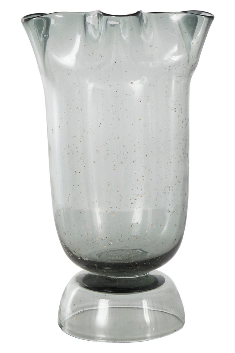 Fluted Glass Vase, Alternate, color, BLACK