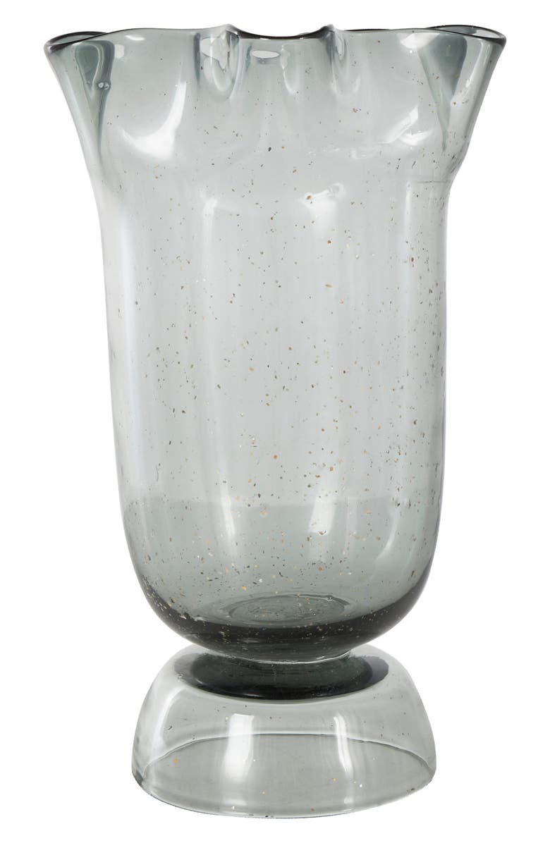 VIVIAN LUNE HOME Fluted Glass Vase, Alternate, color, Black