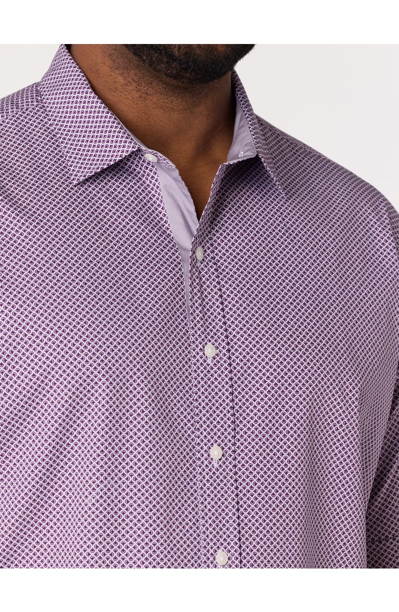 Synrgy by DXL Big & Tall Micro Print Sport Shirt V2, Alternate, color, Purple