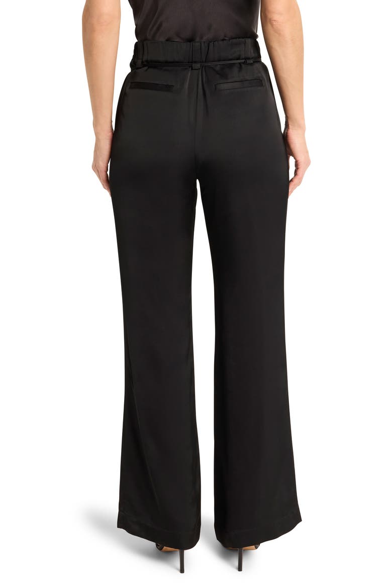 Social Edit Front Slit Satin Pants, Alternate, color, BLACK ONYX