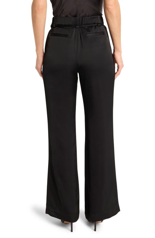 Nic + Zoe Nic+zoe Social Edit Front Slit Satin Pants In Black Onyx