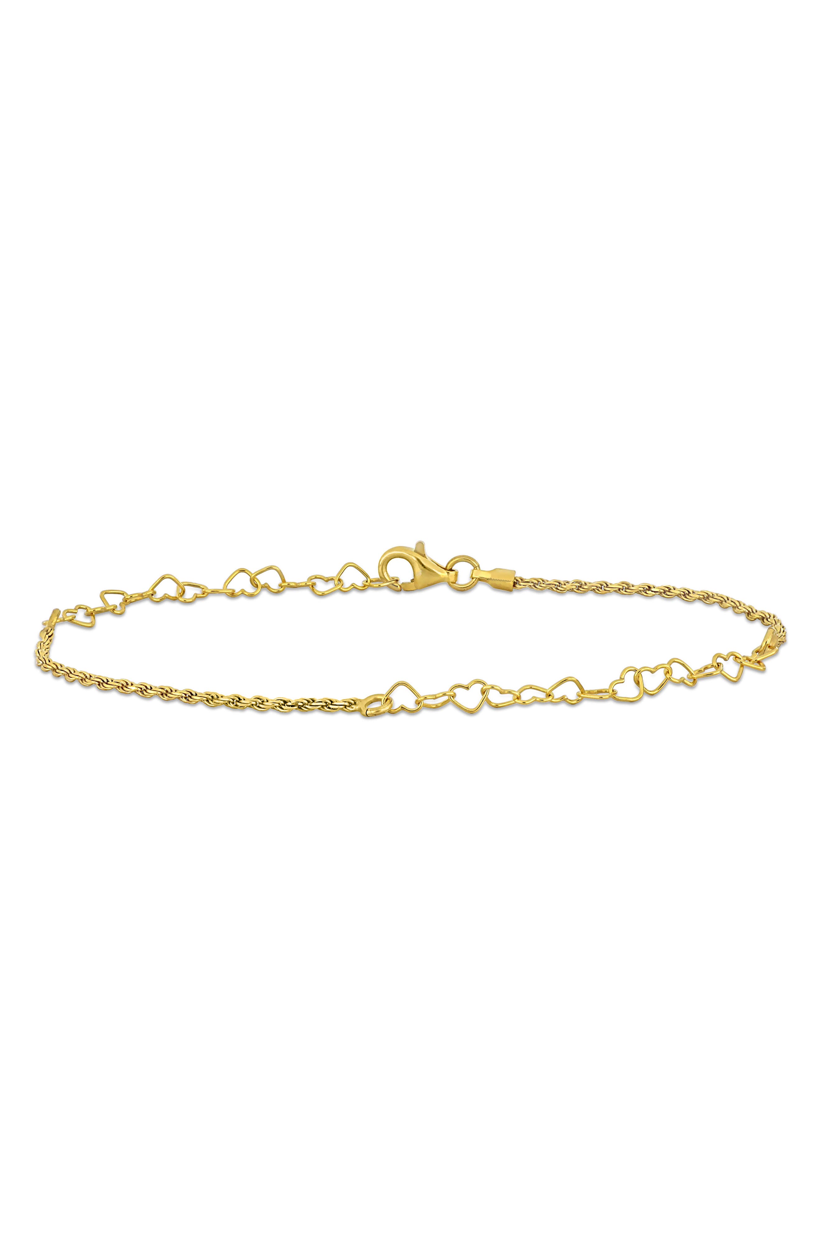 DELMAR Heart Link & Rope Chain Bracelet