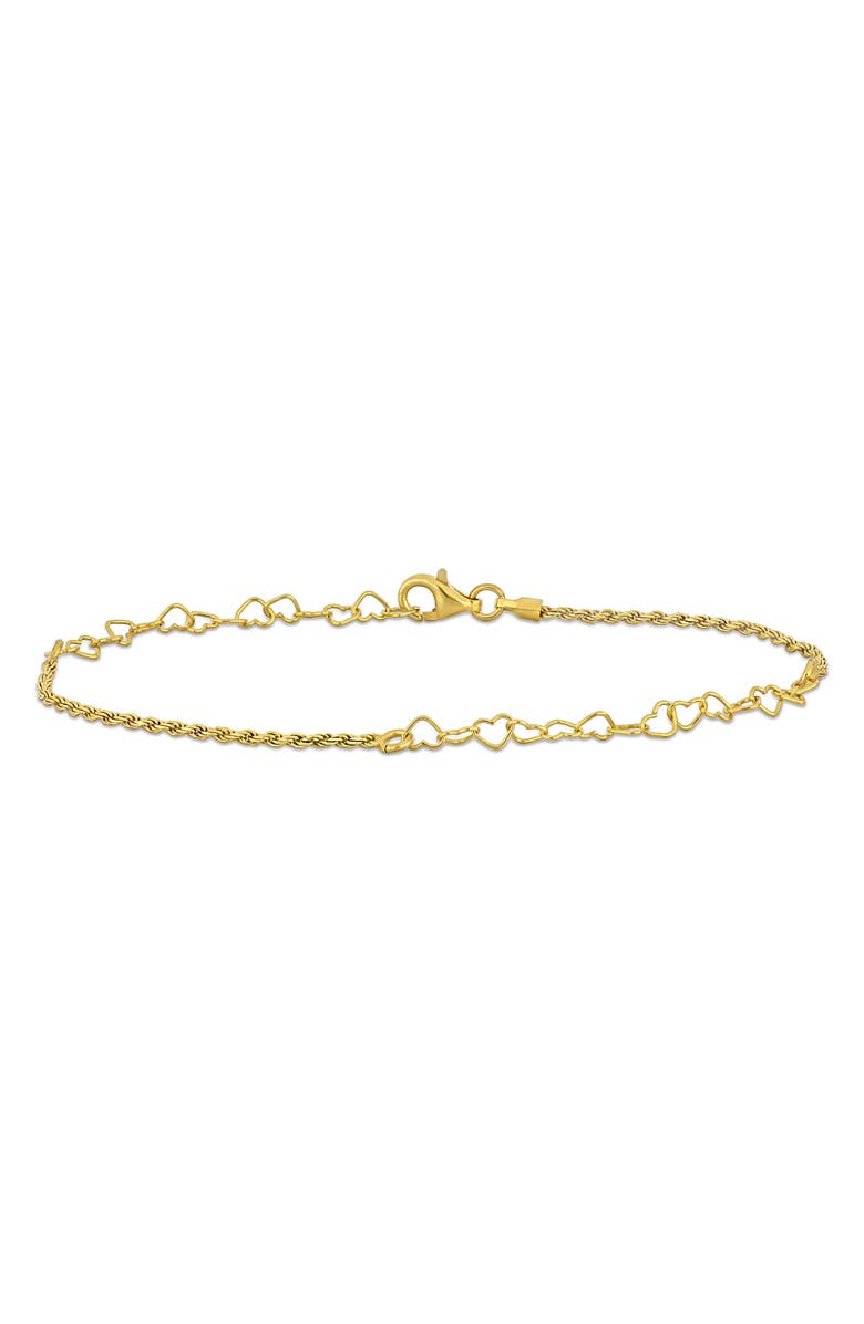DELMAR Heart Link & Rope Chain Bracelet, Main, color,