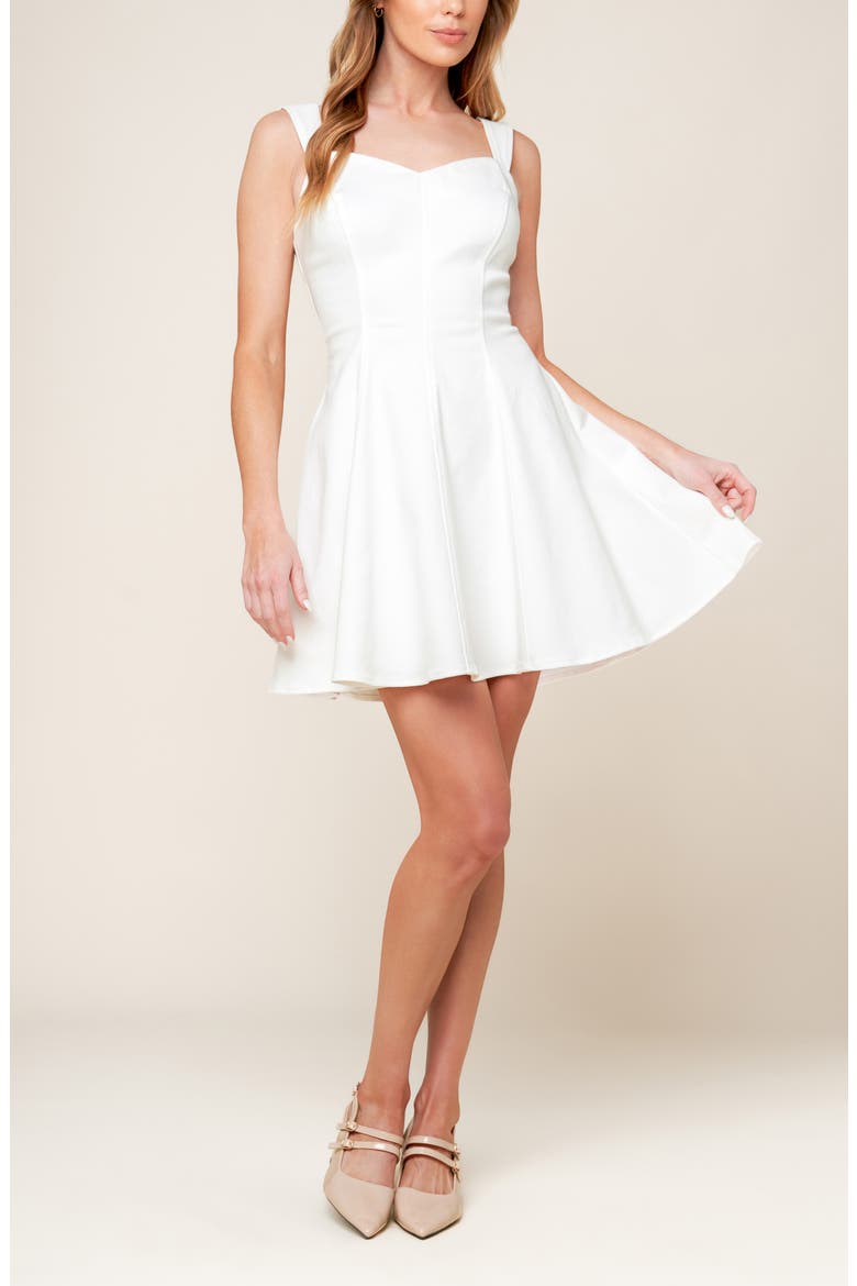 Sweetheart Denim Minidress, Alternate, color, WHITE DENIM
