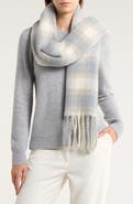 Nordstrom Plaid Wool & Alpaca Blend Fringe Scarf