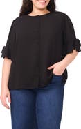 CeCe Ruffle Short Sleeve Shirt