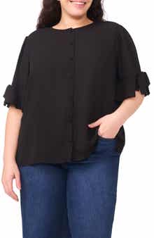 CeCe Ruffle Short Sleeve Shirt