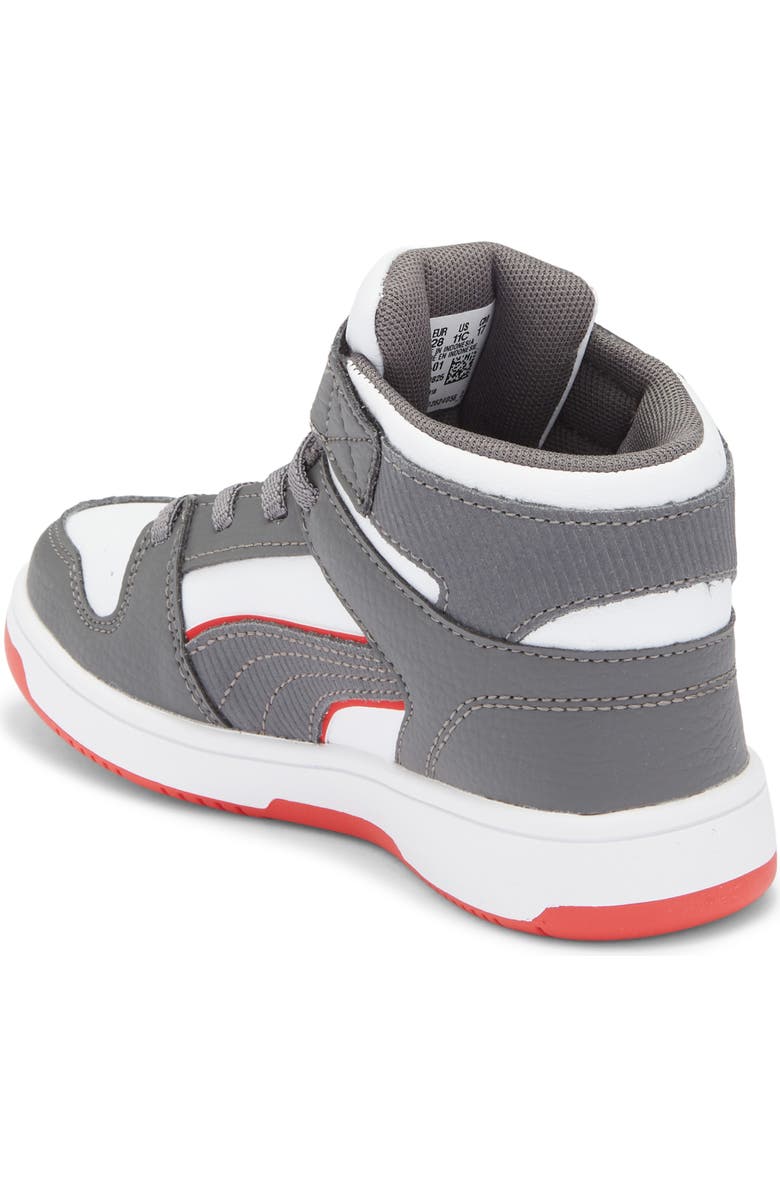 PUMA Kids' Rebound Mid Sneaker, Alternate, color, Puma White/ Dark Gray/ Red
