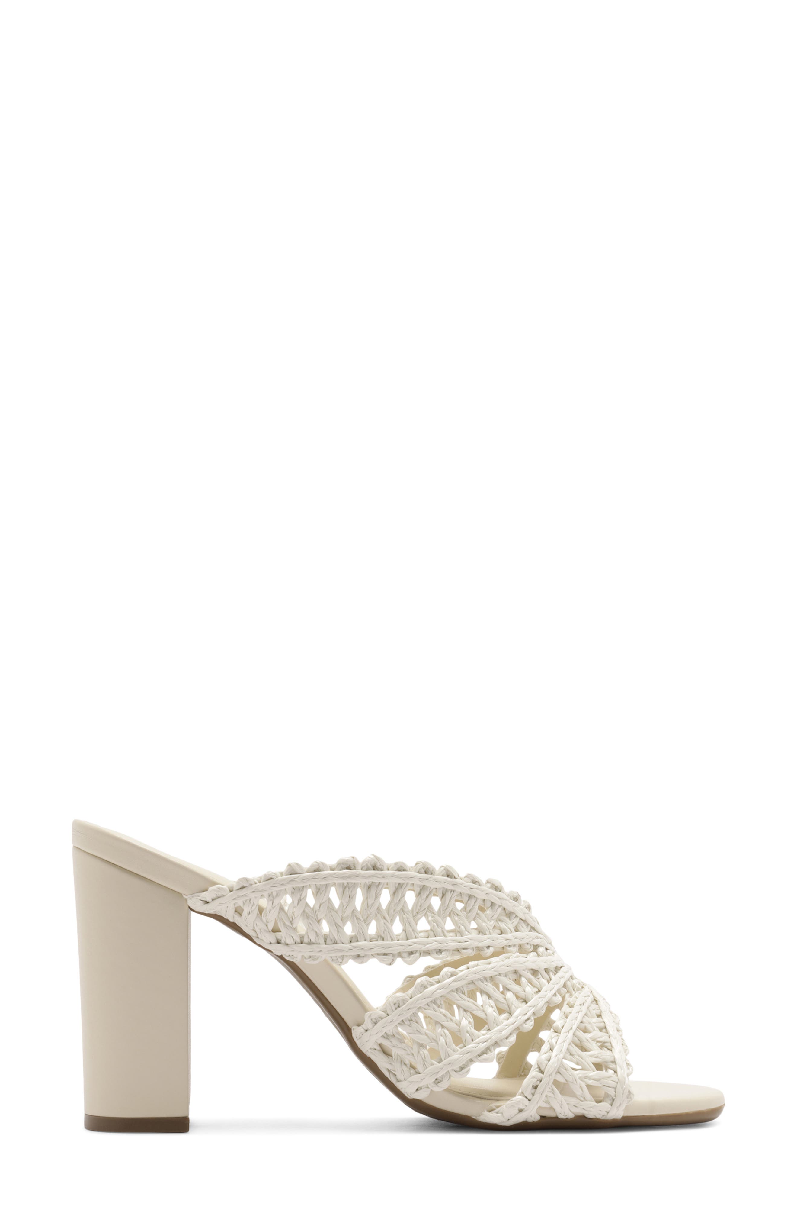 Arezzo Ciara Block Heel Sandal, Alternate, color, Off White