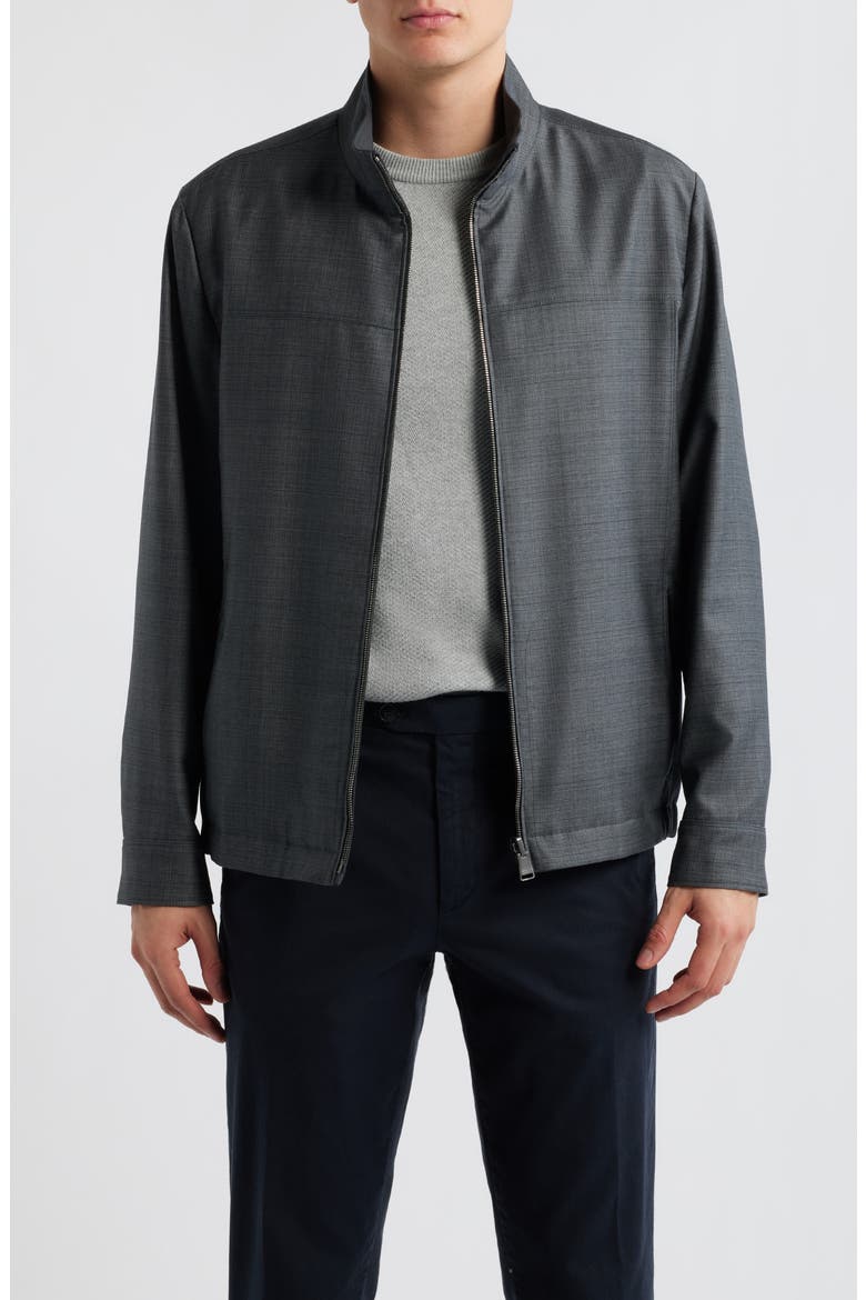 Reversible Water Repellent Wool Jacket, Main, color, CHARCOAL