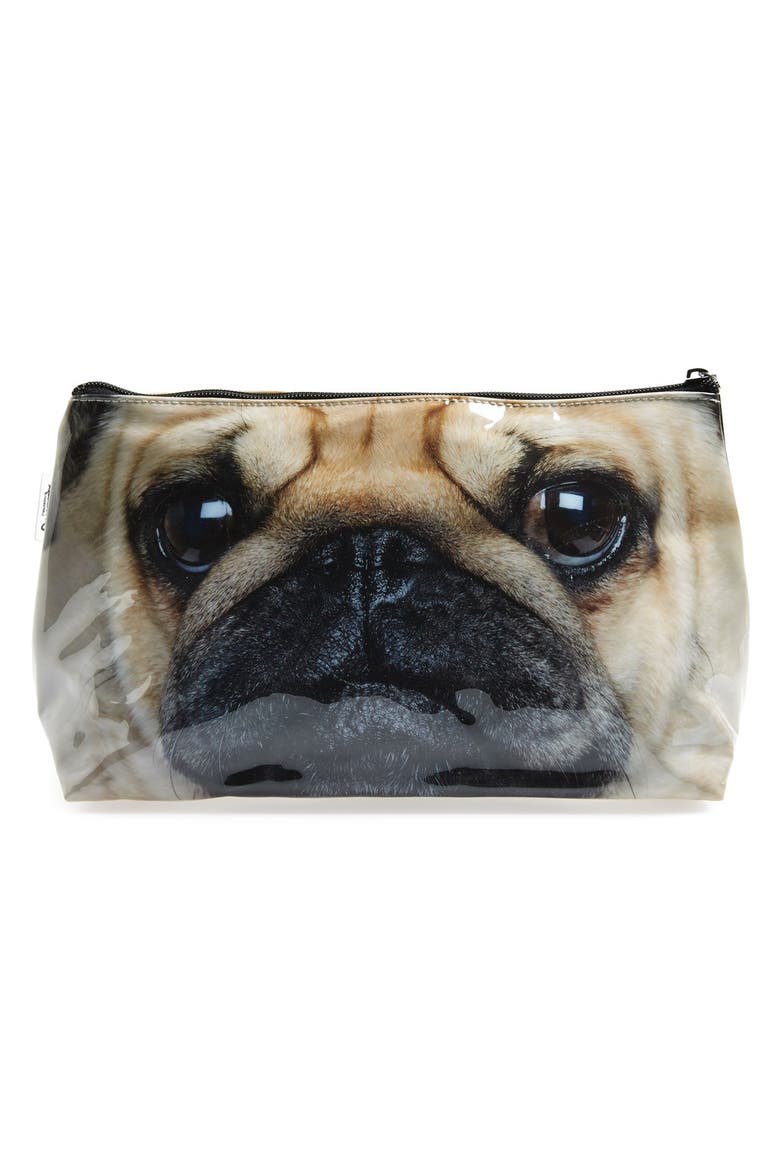 'Pug' Cosmetics Bag, Alternate, color, PUG