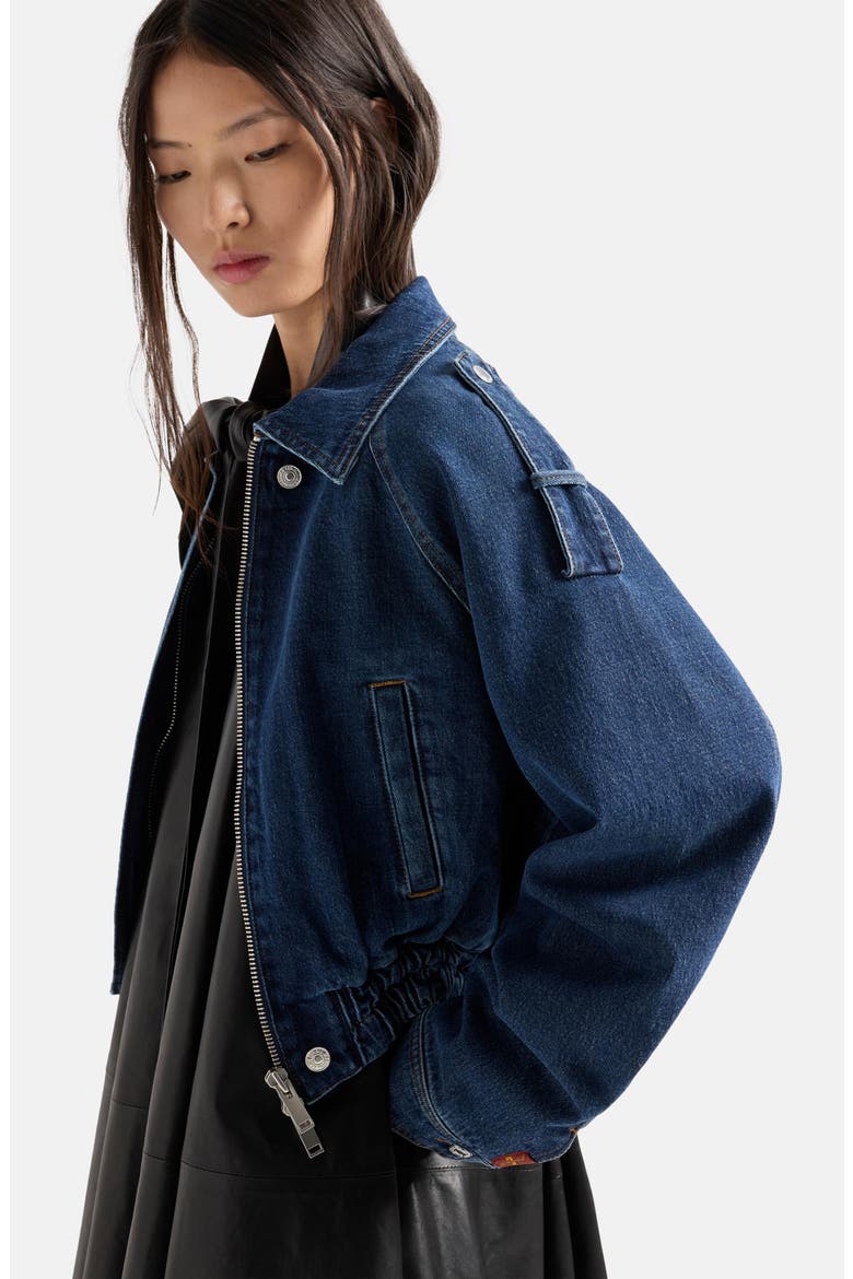 Aviator Cropped Denim Jacket, Alternate, color, RADAR