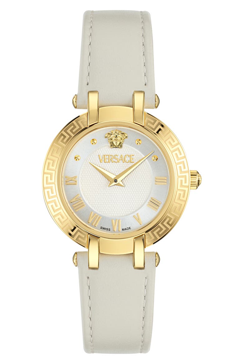 Antlia Leather Strap Watch, 34mm, Main, color, YELLOW GOLD