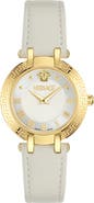 Versace Antlia Leather Strap Watch, 34mm